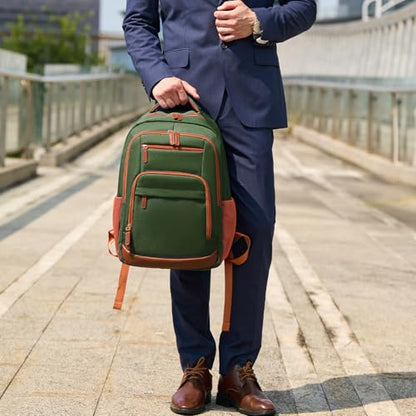 BOVIP Travel Backpack For Men Women,40L Carry On Backpack Flight Approved,TSA Personal Item Travel Bag Fits 17 Inch Laptop,Business Weekender Overnight Daypack Green - color: Green