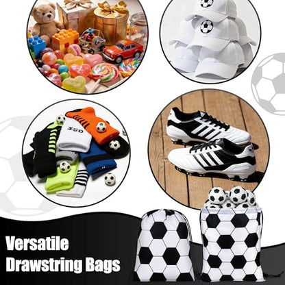 15 Pcs Soccer Drawstring Bags Backpack Birthday Party Goodie Favor Bags Gift Bag for Gym Sports Storage Travel - style: Soccer