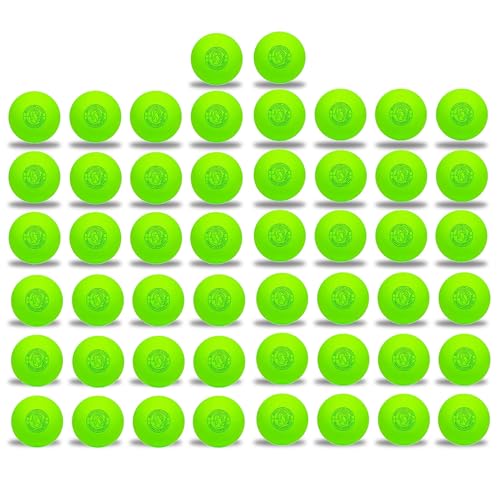 Signature Lacrosse Ball Set - Packs of 2, 4, 8, 12, and 120 - No Chemical Smell Massage Balls, Myofascial Release Tools, Back Roller, Muscle Knot Remover - color: Green, size: 50 Balls