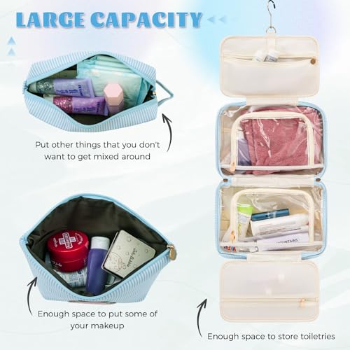 Gifts for Teen Girls Women - Personalized Toiletry Bag Initial Makeup Bag | Travel Cosmetic Bag | 8 9 10 11 12 13 14 15 16 Years Old Girl Gift Trendy Stuff - Blue A - color: Blue, style: A