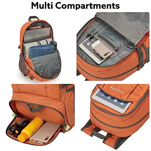 G4Free 40L Lightweight Packable Hiking Backpack, Waterproof Travel Daypack - color: Orange