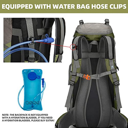 70L Camping Hiking Backpack with Rain Cover Waterproof Backpacking Backpack for Hiking Treeking Climbing Outdoor - color: Armygreen