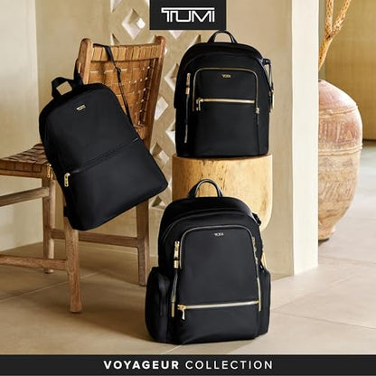 TUMI - Voyageur Halsey Backpack - Travel Backpack - For Business, Fashion, Commute - Holds Up to 14" Screens - Black & Gold - color: Black & Gold Hardware