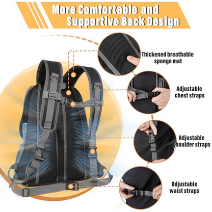 YUDODO Dog Front Carrier Backpack, Adjustable Breathable Pet Carrier for Small Dogs Cats, Ventilated Puppy Back Pack with Safety Belt, Lightweight Doggy Backpack for Hiking Outdoor (Black, M) - color: Black