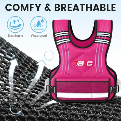 TB3C Adjustable Weighted Vest Woman, 4-10/11-20/20-30 LB Weight Vest for Women, Plus Size Womens Weighted Vest - color: Pink, size: 11-20LB