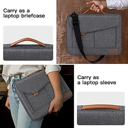 DOMISO 17-17.3 Inch Laptop Sleeve Water Resistant Business Briefcase Messenger Bag Compatible with 17.3" Dell Computer/HP Pavilion 17/ProBook 470/MSI GS73VR Stealth PRO/Lenovo/Acer/ASUS,Grey - color: Grey, size: 17 - 17.3 Inch