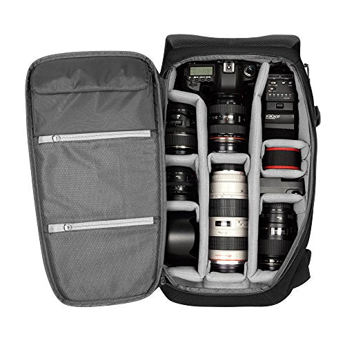 Incase DSLR BackPack with Durable 840D Nylon - 26L Weather Resistant Camera Bag designed for Photographers and Videographers, Customizable Dividers to Secure all Equipment, Quick Access Pocket - Black