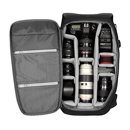 Incase DSLR BackPack with Durable 840D Nylon - 26L Weather Resistant Camera Bag designed for Photographers and Videographers, Customizable Dividers to Secure all Equipment, Quick Access Pocket - Black