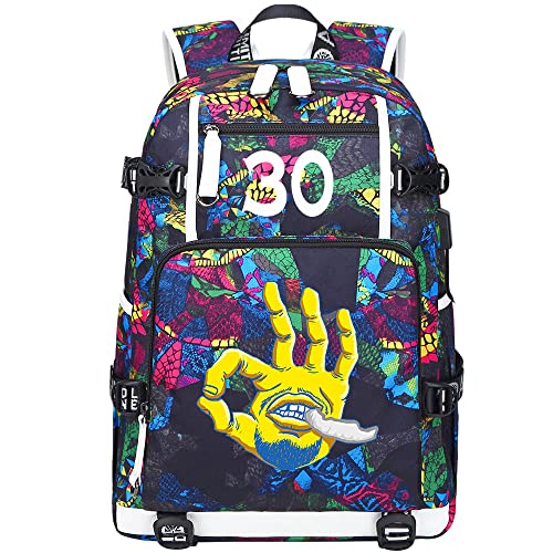 Basketball Player 30 Multifunction Backpack Travel Laptop Fans bag For Men Women - color: Purple 2
