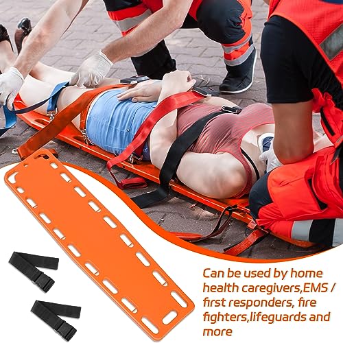 Jenaai 72.83 x 17.72 x 2.5 Inch Spine Board Stretcher with Backboard Straps, Backboard Immobilization Portable Spine Stretcher Plastics Lightweight Base Board (Orange) - color: Orange