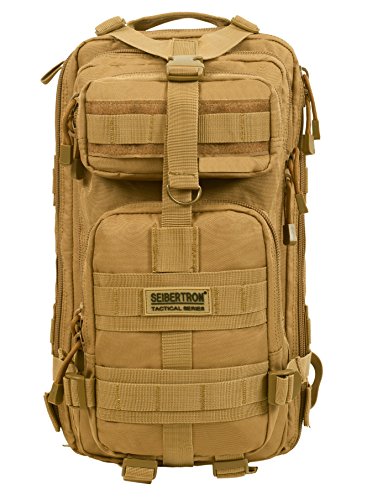 Seibertron Falcon Backpack, Breathable Multifunctional Waterproof, Lightweigh Road Bike Backpack Molle Compatible Motorsports(Khaki 27L) - color: Khaki 27l(size:9"*11"*16.5")