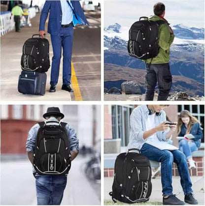 18.4 inch Gaming Laptop Backpacks,Big Capacity TSA Friendly RFID Anti Theft Pocket College Heavy Duty Computer Work bag for Men - color: Grey