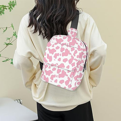 Cute Small Camera Bag with Photographer Camera Sling Bag Waterproof Dslr Camera Case Compatible with Nikon Sony Lightweigth for Women or Men(Pink Western Cow) - color: Pink-l35