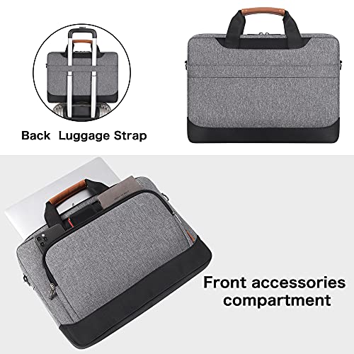 DOMISO 15-15.6 Inch Laptop Bag Business Briefcase Laptop Case Compatible with Lenovo 15.6" Ideapad 330/16" MacBook Pro/HP EliteBook 850 G3/Envy x360 15/Latitude 3580/Acer Chromebook/Asus,Grey - color: Grey / Black, size: 15 - 15.6 Inch
