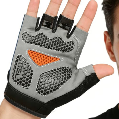 1 Pair Half Finger Cycling Gloves, Breathable Non-Slip Padded Workout Gloves, Lightweight Outdoor Sports Gloves - size: Medium