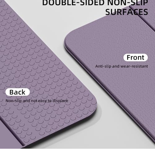 Folding Yoga Mat Extra Thick 0.4 Inch, Foldable Yoga Mat 75 x 26 Inches, TPE Exercise Mat, 7-Panel Non Slip Cushioned Fitness Mat for Yoga, Pilates, Stretching, Home Workout - color: Purple