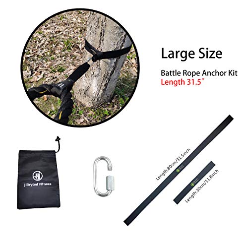 J Bryant Fitness Extra Length Outdoor Battle Rope Anchor Strap Kit Accessories Sport for Rope Easy Setup Home Gym Muscle Workout Equipment | 19" | 31" | 59" Length - size: X-Large