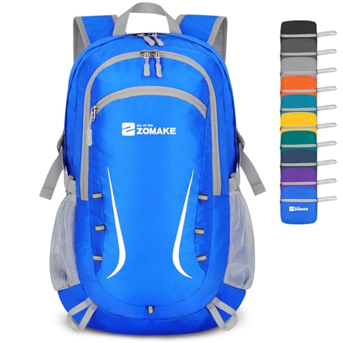 ZOMAKE Lightweight Packable Backpack 35L, Foldable Backpacks Water Resistant Collapsible Light Daypack for Hiking(Dark Blue) - color: Dark Blue B