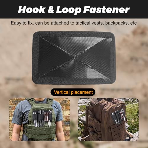 MiOYOOW Tactical Modular Organizer Panel, Elastic EDC Insert Pouch Panel Hook Backed Accessories Holder for Backpack Vest Bag Hook and Loop