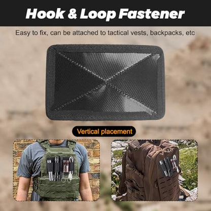 MiOYOOW Tactical Modular Organizer Panel, Elastic EDC Insert Pouch Panel Hook Backed Accessories Holder for Backpack Vest Bag Hook and Loop