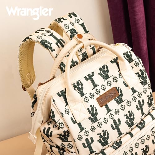Montana West Wrangler Diaper Bag Backpack Aztec Callie Bag Travel Backpack Purses Western Multi-Function Baby Bags for Mom - color: Cacti