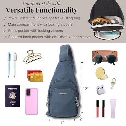 Baggallini Securtex Anti-Theft Daytripper Sling - color: Mist