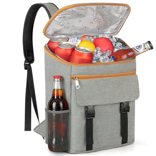 Backpack Cooler - 30 Cans Insulated Cooler Backpack for Men & Women Portable Leak Proof Lunch Backpack Cooler Bag for Beach Picnic Travel Work Camping Hiking-Grey - color: Grey, size: 30 Cans