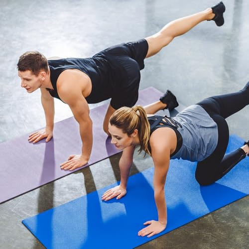 3 mm Thick Yoga Mat Bulk, Non Slip Exercise Workout Fitness Pad for Women Men, Gym Home Yoga Pilates, Easy to Clean, Sturdy PVC - color: Pastel