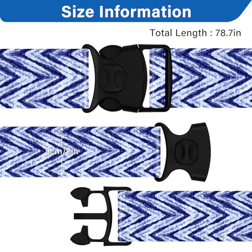 2 Pack Luggage Straps for Suitcases, Adjustable Travel Belt with Double Lock and Quick Release Buckle, Heavy Duty Nylon Bag Packing Strap, Unique Identifiers Business Travel Accessories-Blue Wave - color: 24020 Blue Wave