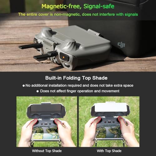 Arzroic RC 2 Protective Sun Hood Kit with Screen Protector & Neck Lanyard for DJI Mini 5 Pro/Avata 360/Mini 4 Pro/Mavic 4 Pro/Flip/Air 3S/Air 3 Accessories - style: Sun Hood + Screen Protector + Lanyard