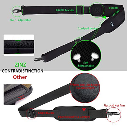 ZINZ 79 inch Shoulder Strap, Extra-thick Fixed Cushion Pad and Dual Clasps Universal Replacement Strap with Metal Swivel Hooks for Laptop Bags, Luggage Bags, Camera, Crossbody (200cm,Black) - color: Black