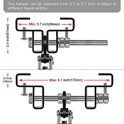 Dolibest Heavy Bag Mount, Punching Bag Hanger, I Beam Hanger, Heavy Bag Hanger for Punching Bag Accessories, Punching Bag Bracket, Beam Hanger with Swivel Hook, Ceiling Mount for Boxing Bag - color: I-beam hanger-360°+ 180° rotation-1Pack