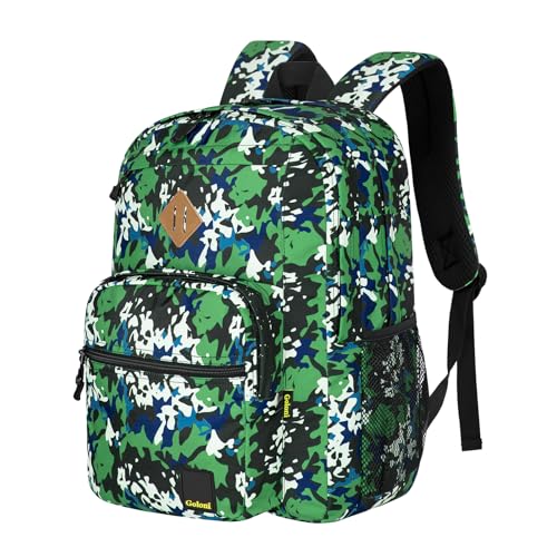 Goloni Lightweight Laptop Backpack 1.1Lbs, 26L Wear-Resistant Water Resistant Backpack with Laptop Compartment for Men Women - color: Camo Green