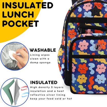 J World Duet Kids Backpack & Lunch Box Set For Boys & Girls Pre-K to Elementary School, Baby Cloud - color: Baby Cloud