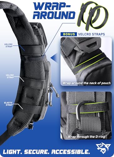 WYNEX Molle Backpack Accessories Pouch of Curve Design Version, Tactical Backpack Strap Pouch Hiking Backpack Attachment Pack - color: Black