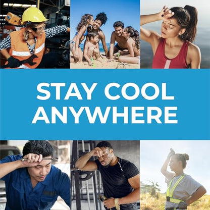 SHAKEitCOOL Original Cooling Towel – Be Cool in Style - Heat Relief, Soft, Lightweight, Sun Protection, Easy Clean - Perfect for Biking, Running, Yoga, Gym, Gardening - Blue - color: Blue