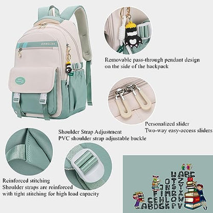 VIDOSCLA 3Pcs Teen Girls' Backpack Set Middle School Students Bookbag Outdoor Teen Boys Bookbag - color: A4 #Black-tuition Kit Set