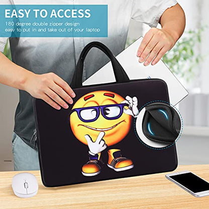 iColor 14 15 15.4 15.6 inch Laptop Handle Bag Case Pouch Holder Notebook Sleeve Neoprene Cover Soft Carring Travel Case for Chromebook 14 15 MacBook Cute Boy ICB-06 - color: Cute Boy