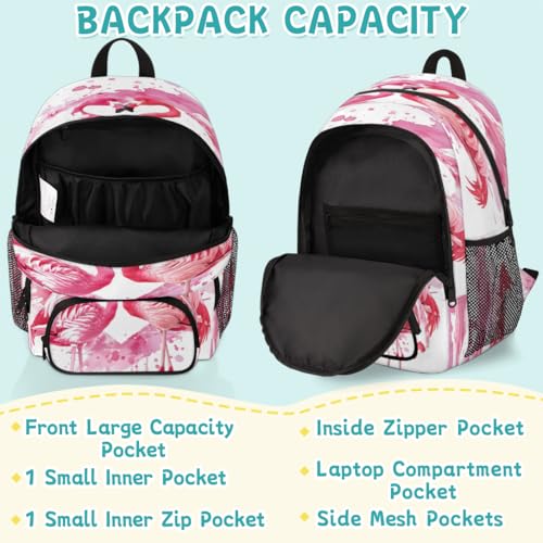 Flamingo Laptop Backpack for Women Men, Work Computer Backpacks, 18.3 Inch Large Computer Nurse Teacher Bags Travel Casual Daypack - color: Multicolor 1
