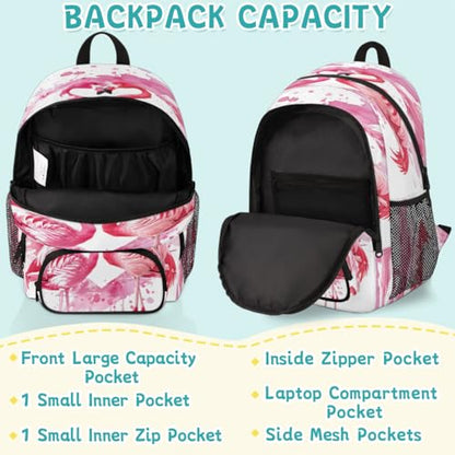 Flamingo Laptop Backpack for Women Men, Work Computer Backpacks, 18.3 Inch Large Computer Nurse Teacher Bags Travel Casual Daypack - color: Multicolor 1