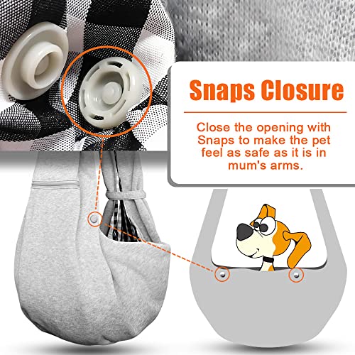 Tomkas Small Dog Cat Sling Carrier Puppy Purse Travel Wrap Soft Crossbody Pet Bag (Grey, M - Zip Pocket & Adjust Strap) - color: Grey