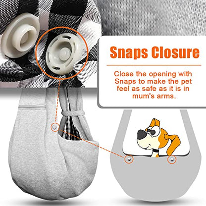 Tomkas Small Dog Cat Sling Carrier Puppy Purse Travel Wrap Soft Crossbody Pet Bag (Grey, M - Zip Pocket & Adjust Strap) - color: Grey