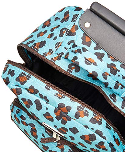 Rockland Double Handle 17" Rolling Backpack, Blue Leopard - color: Blue Leopard, size: One Size