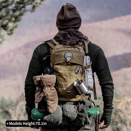 Mardingtop Small Tactical Backpack,Molle Hiking Backpack for Backpacking,Cycling and Biking,15L/25L Backpack - color: Army Green, size: 25L