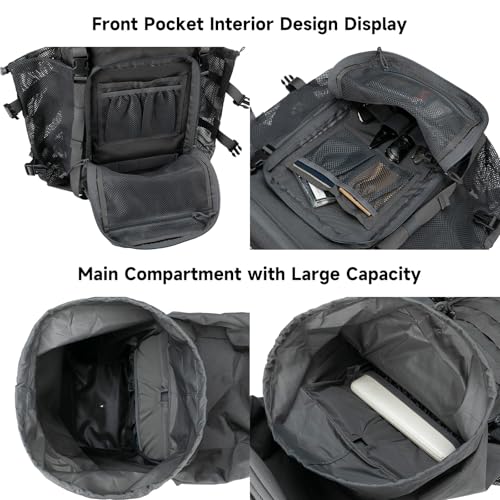 EXCELLENT ELITE SPANKER 40L Camping Hiking Backpack for Men and Women Tactical Military Backpack Large Rucksack Assault Pack Bag for Outdoor Camping, Hiking,Travel Backpacking(Grey - color: Grey