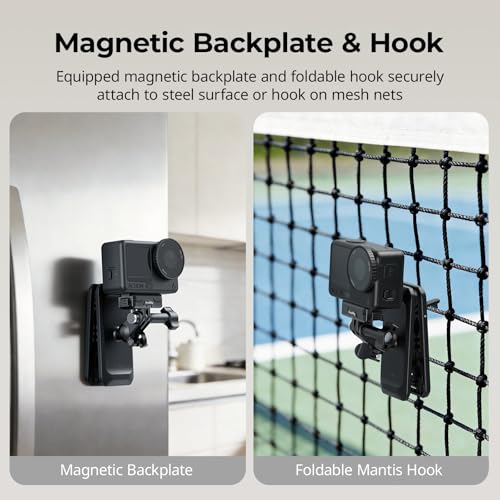 SMALLRIG Magnetic Backpack Strap Clip Mount for GoPro Hero 13/12/11/10, for DJI Osmo Nano Action 6/5 Pro/4/3/Pocket 3, for Insta360 X5/4/3/Ace Pro 2, with Ball Head Adapter Base Mantis Hook - 5722 - style: Backpack Clip Strap