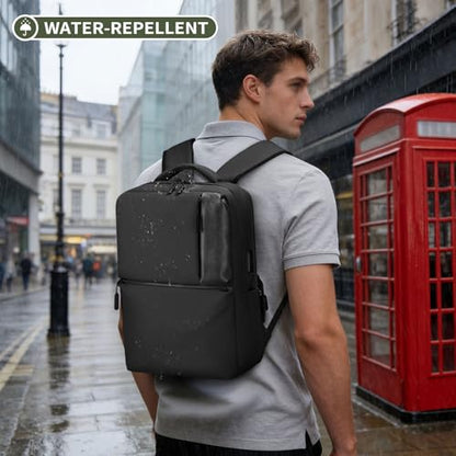 Small 15.6" Laptop Backpack for Men Women Water Resistant Black - color: Black