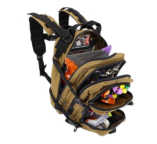 Lightning X Stocked EMS/EMT Trauma & Bleeding First Aid Responder Medical Backpack + Kit - TAN - color: Tan