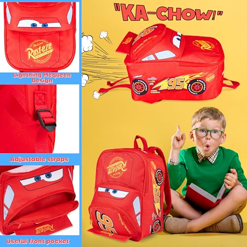 Disney Cars Backpack for Kids Lightning McQueen Mini Backpack Girls Boys School Supplies Preschool Daycare Rucksack Back to School Bag Gifts for Kids
