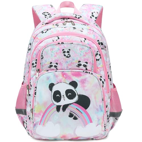 abshoo Cute Panda School Backpack For Girls Elementary Kindergarten Kids School Bag (Panda Pink) - color: Panda Pink C